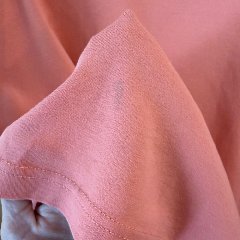 Y2K Rhinestone Palm Tree Peach Pink Sparkly Cotton Graphic Tee 2X - Picture 7 of 10